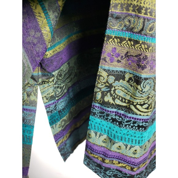 Chico's multicolored print unlined buttoned long sleeve blazer jacket 2 , L - Picture 7 of 10